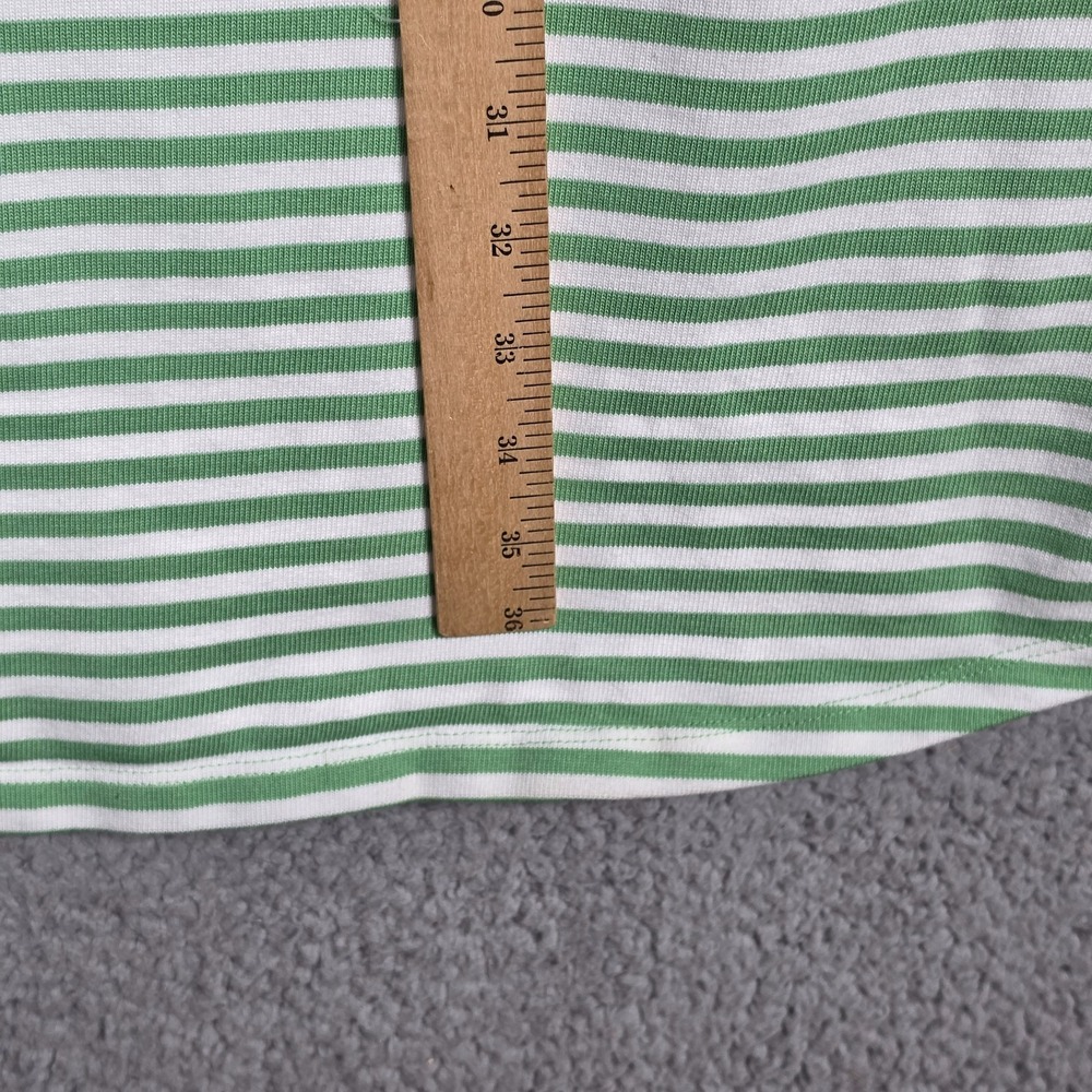 Brooks Brothers Shirt Dress Womens Medium 3/4 Sleeve Green White Boat Neck 3/4 - Picture 7 of 11